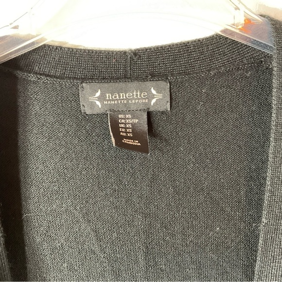 Nanette Lepore Cardigan Sweater Black Lightweight Longsleeve Size XS - Picture 4 of 8